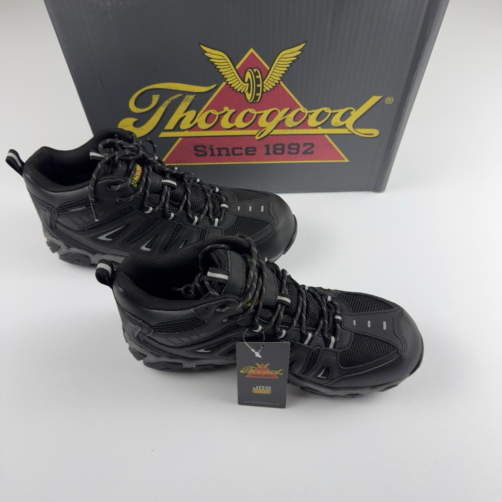 Thorogood Mens Composite Toe Waterproof Hiker Work Boot Black Size 11 Width Med - Picture 3 of 9